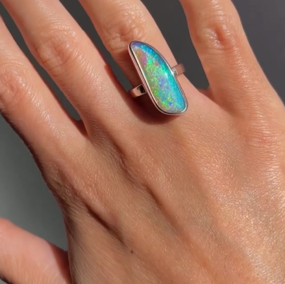 GORGEOUS OOAK CUSTOM STUDIO PIPE OPAL RING!!!